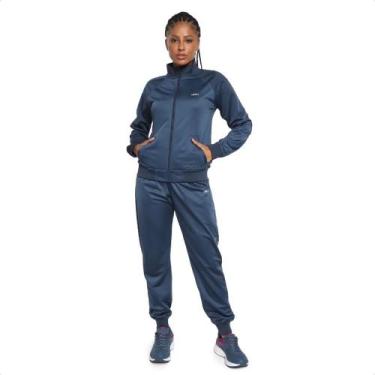 Imagem de Conjunto Agasalho Olympikus Essential Feminino, P, Azul, Marinho