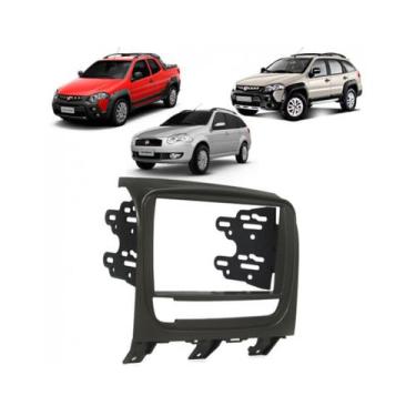 Imagem de Moldura 2 Din Fiat Palio Weekend Siena Strada 13 À 19 Preta - FIAMON