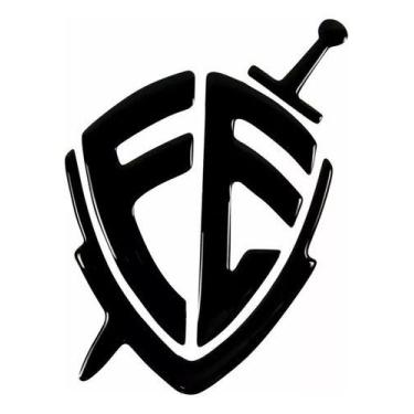 Imagem de Adesivo Escudo Da Fe Resinado 12x10 Cm Preto Re71 Fk - SPTS
