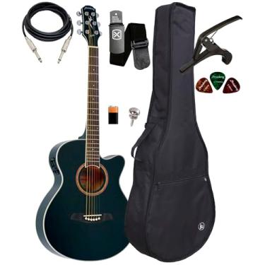 Imagem de Violão Elétrico Strinberg Berlin Be30c Black Kit Completo