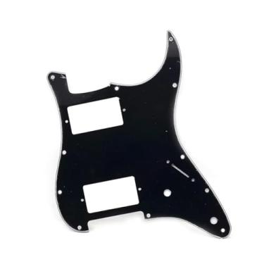 Imagem de ROZILO 11 Hole Guitar Strat Pickguard HH Humbucker para Fender Standard Stratocaster Estilo Moderno Preto 3 Ply
