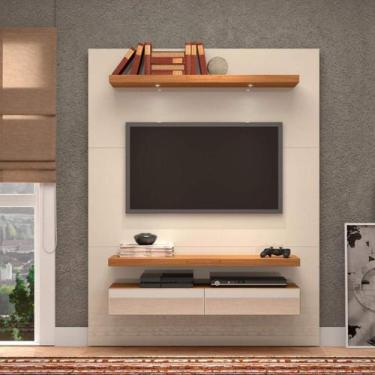 Imagem de Painel para TV 55 Polegadas com Led Spot 100% MDF Porta Espelhada - Pr