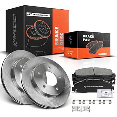 Imagem de A-Premium Kit De Rotores Freio A Disco Ventilados Dianteiros 12,13" (308 Mm) + Pastilhas Cerâmica Compatíveis Com Modelos Ford Selecionados - Para F-150 1997 1998 1999 2000 2001 2002 2003, Tração Na
