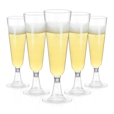 Imagem de YUAN PLAN Taças de champanhe de plástico, 100 peças para festas