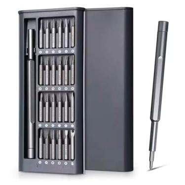 Imagem de Kit Ferramentas de Precisão Premium 24 Peças com Chave Magnética e Caneta em aço - Estojo Preto Multifuncional Organizador Ideal para Impressora 3D, Smartphones, Tablets, Notebooks, Relógios
