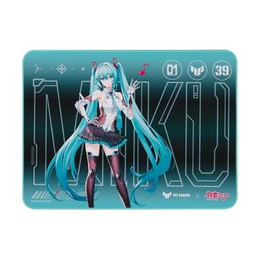 Imagem de NC19 TUF Gaming P1 Hatsune Miku Edition, um mouse pad portátil para jogos com revestimento protetor, superfície resistente à água, costura antidesgaste durável e base de borracha antiderrapante