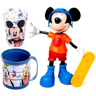 Imagem de Kit Divertido do Mickey com Boneco com Som Copo e Caneca Infantil - El