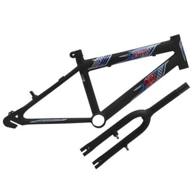 Imagem de Quadro aro 16 ultra bikes em aço carbono com garfo, Preto fosco, Aro 1