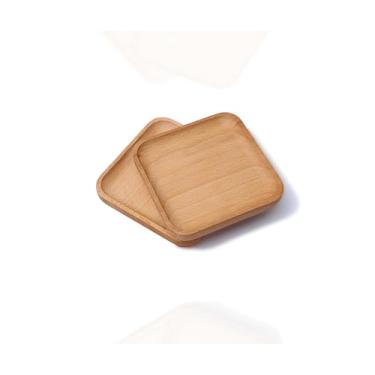 Imagem de VSUINGO Conjunto de mini bandejas quadradas de madeira pequenas de 2 – 9 cm para mesa de café, otomana, lanches, comida, bancada de banheiro – Porta-copos, organizador de vaidade