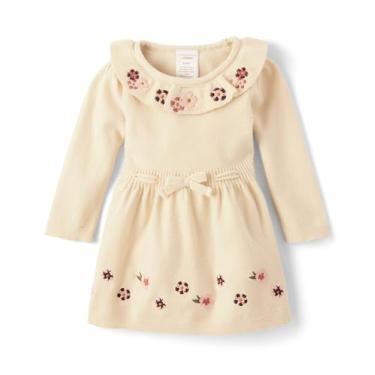 Imagem de Gymboree Vestido suéter de manga comprida para bebês e recém-nascidos, Country Cream, 0-3 Meses
