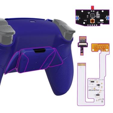 Imagem de eXtremeRate Kit De Remapeamento Programável Com Empunhadura Emborrachada Azul Cobalto Rise4 V3 Para Controle Ps5, Modelos Bdm-030, 040 E 050, Placa Atualização, Revestimento Inferior Redesenhado, Co
