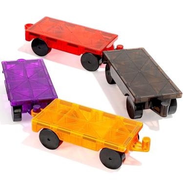 Imagem de Telhas de construção magnéticas Cars Mruikeny 4 PCS para crianças de 3 anos ou mais