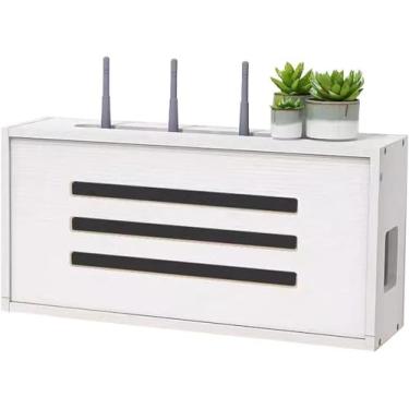 Imagem de Gabinete Do Roteador, Caixa De Armazenamento Do Roteador, Gerenciamento De Cabos De Montagem Na Parede, Caixa De Roteador De Cabo De Decodificador Caixa Oculta Wlan, A