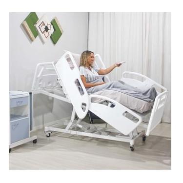 Imagem de Cama Hospitalar Elétrica Motorizada Com Colchão D33 9 Movimentos Com Elevação de Altura para Idosos 1037.AS