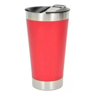 Imagem de Copo Térmico Personalizado Logo do Seu Time + Seu Nome | Presente Criativo Futebol | Inox Durável (Vermelho)