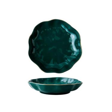 Imagem de Pratos de sopa de macarrão de cerâmica requintados nórdicos para uso doméstico - prato de 20 cm de profundidade