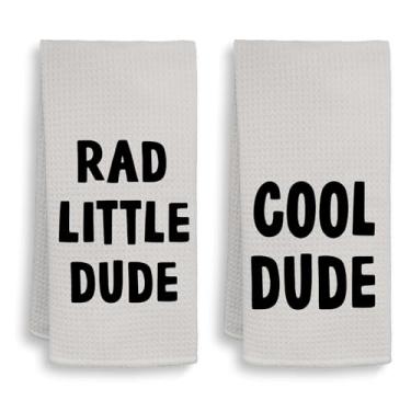 Imagem de HIWX Toalhas de mão modernas para crianças, retrô Rad Little Dude Cool Dude Toalhas de mão decorativas relâmpago para decoração de banheiro e cozinha, decoração de banheiro infantil, 40 x 61 cm