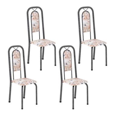 Imagem de Cadeiras para Sala de Jantar 4 Unidades Lara Botanic Bege / Mart Prata