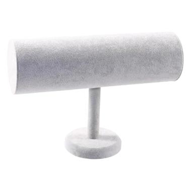 Imagem de Colaxi Suporte para exibição de pulseiras, organizador de joias, economizador de espaço, suporte para pulseiras em barra T multifuncional, organizador de, Cinza