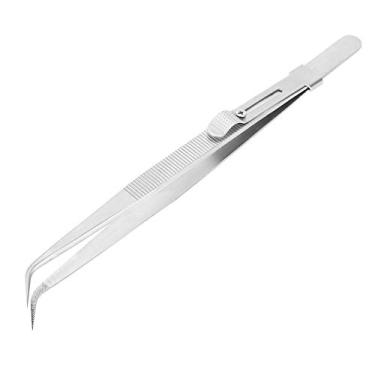 Imagem de Generic Tweezers, Ferramenta de Fabricação de Jóias Anti-magnéticas, Aço Inoxidável para Costura de Miçangas (Pinças curvas)