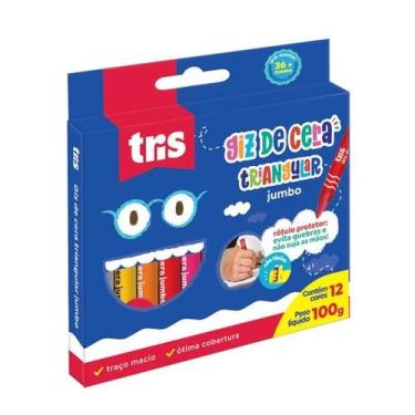 Imagem de Giz cera jumbo triangular 12 cores - TRIS