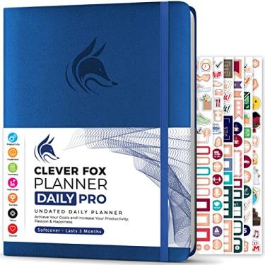 Imagem de Clever Fox Planner Daily Pro – 21,5 x 28 cm Tamanho A4 Planejador de vida diária e diário de gratidão para aumentar a produtividade, gerenciamento de tempo e atingir seus objetivos - sem data - dura 3