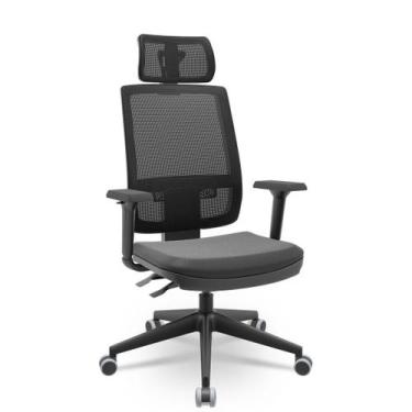 Imagem de Cadeira Brizza Tela 3D BackPlax Piramidal Com Apoio NR17 Plax - Plaxme