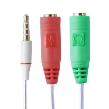 Imagem de Adaptador P3 Macho x 2 P2 Fêmea para Microfone headset Celular PC 20cm