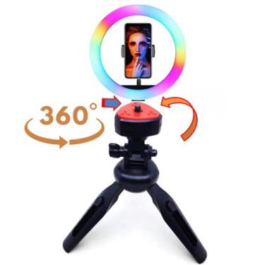 Imagem de Suporte Tripé Para Celular Anel de LED Comeras Fotografia Ajustável 22