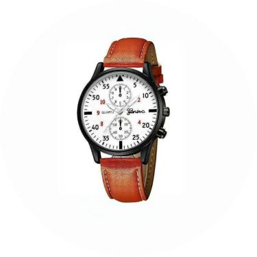 Imagem de Relógio Masculino Genova Quartzo Couro Marrom Moda Moderno