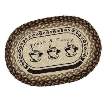 Imagem de Generic Jogo americano para mesa de jantar, presente oval para inauguração de casa, porta-copos rústico, jogo americano para amigos, bar, escritório, sala de, M