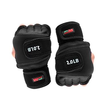 Imagem de Ritammi Luvas pesadas de 1,8 kg (0,9 kg cada), luvas de ferro macias para fitness com suporte de pulso para treinamento de força de boxe na academia, treinamento cruzado, presentes para homens, pai