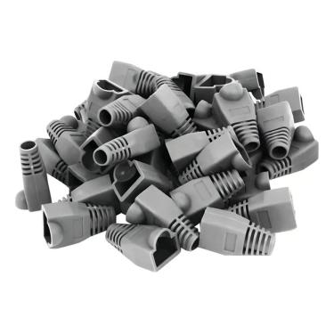 Imagem de Kit 100 Capas Protetoras P/conector Rj45 Utp Cat5 Cat6 Cinza