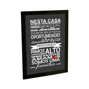Imagem de Quadro Decorativo A4 Frases Nesta Casa Somos Uma Família Poster