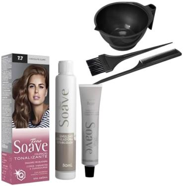 Imagem de Coloração Capilar Tonalizante Sem Amônia Tono Soave Capelli e Kit de Tintura (7.7 Chocolate Claro)