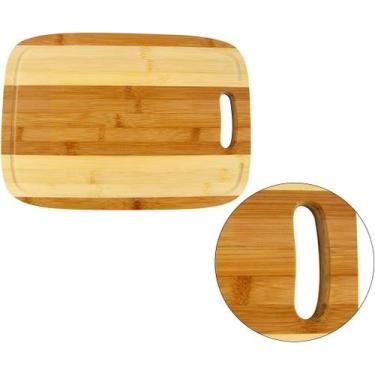 Imagem de Tábua Bambu Madeira 34cm Multiuso Cozinha Para Corte Churrasco Legumes