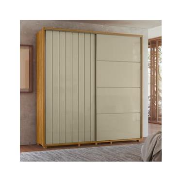 Imagem de Guarda-Roupa Casal Madetec Monet 2 Portas Correr Ripado Amortecimento Cabideiro Extensível 4 Gavetas