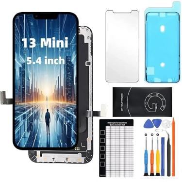 Imagem de ANLIU DNS Tela de substituição para iPhone 13 Mini de 5,4 polegadas, compatível com modelos A2481, A2626, A2628, A2629, A2630, tela LCD sensível ao toque 3D com ferramentas de reparo