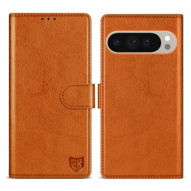 Imagem de ZZXX Capa carteira para Google Pixel 10 Pro XL com [bloqueio RFID] com compartimento para cartão, fecho magnético, capa protetora de couro dobrável para celular Pixel 10 Pro XL (marrom-6,8 polegadas)