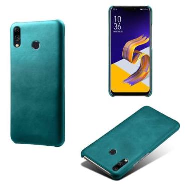 Imagem de Capa para Asus Zenfone 5 ZE620KL,Proteção contra quedas,Casca de volta de cor sólida simples,Design de couro de imitação de plástico-Green