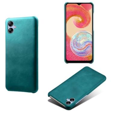 Imagem de Capa para Samsung Galaxy A04e,Proteção contra quedas,Casca de volta de cor sólida simples,Design de couro de imitação de plástico-Green