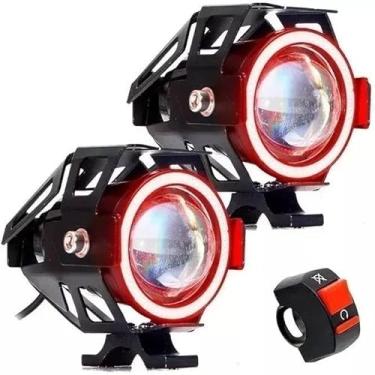 Imagem de Farol De Milha Mini Angel Eyes U11 Moto Led Auxiliar 20w 12v