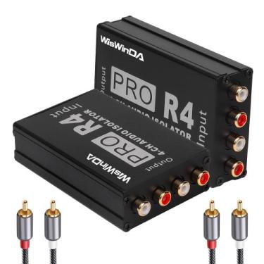 Imagem de Isolador de circuito terrestre WiSwinda portátil de 4 canais RCA