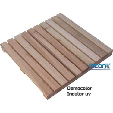 Imagem de Deck De Madeira Modular 50x50 cm Com Pintura Neonx, Osmocolor Incolor 