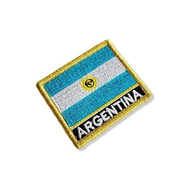 Imagem de BP0032N-001 Bandeira Argentina Patch Bordado 7,5x6,3cm - BR44