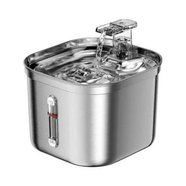 Imagem de Fonte De Água Automática Para Gatos Em Aço Inoxidável Com Filtro E Nív