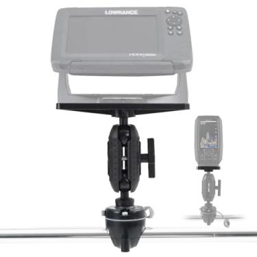 Imagem de HITORHIKE Suporte universal para localizador de peixes para caiaque - com opções de braço transdutor, base esférica, placas duplas, serve para eletrônicos de 23 cm, compatível com Garmin/Lowrance