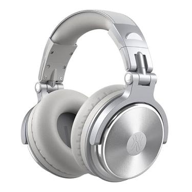 Imagem de Fone de Ouvido P/Estúdio DJ OneOdio Pro-10 Silver, Dobrável e Rotativo, Falante 50mm de Neodimio Conexão P2 ou P10 Com Microfone, Cabo Destacável, Ear Pads Premium
