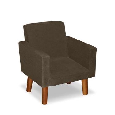 Imagem de Mini Poltrona Decorativa Infantil Nina Suede Marrom LM Decor - Sonho d