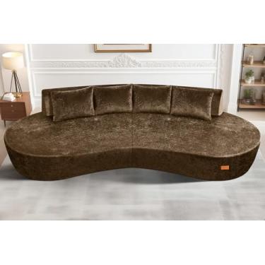 Imagem de Homguava Sofá secional modular de 104 polegadas, sofá moderno curvo com espuma de memória, sofá de nuvem de assento profundo com 4 travesseiros, sofás estofados grandes para sala de estar, apartamento